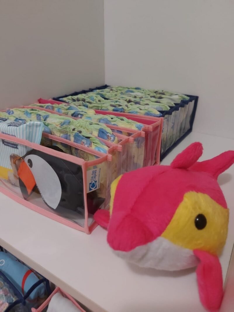 Colmeia Organizadora para Roupa de Bebê em PVC Azul (5 pçs) - Imagem 2