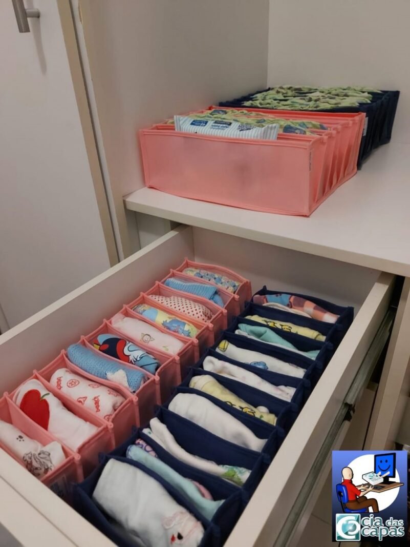 Colmeia Organizadora para Roupa de Bebê em TNT Rosa (5 pçs) - Imagem 4