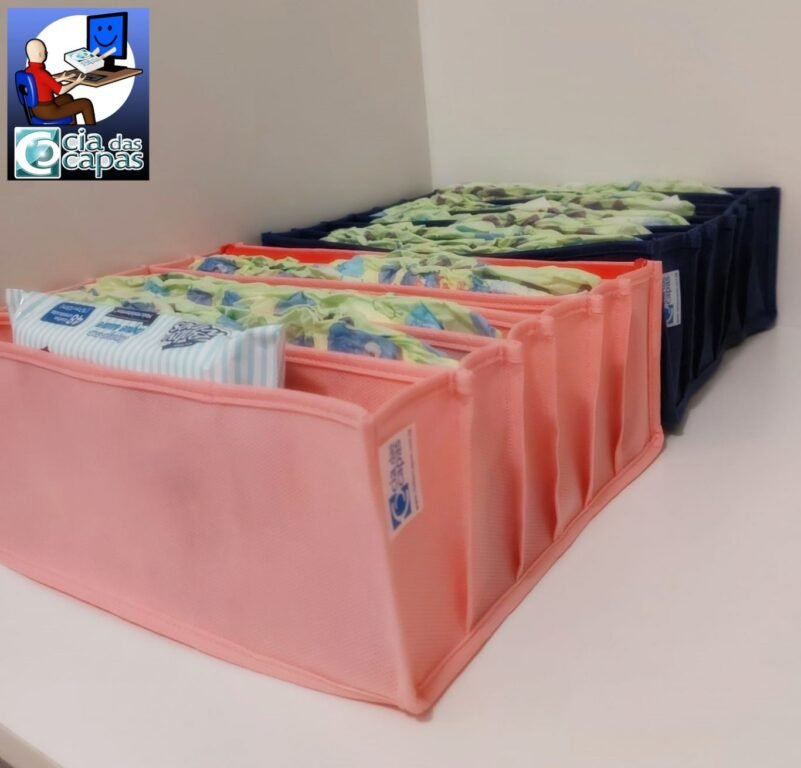 Colmeia Organizadora para Roupa de Bebê em TNT Rosa (5 pçs) - Imagem 7