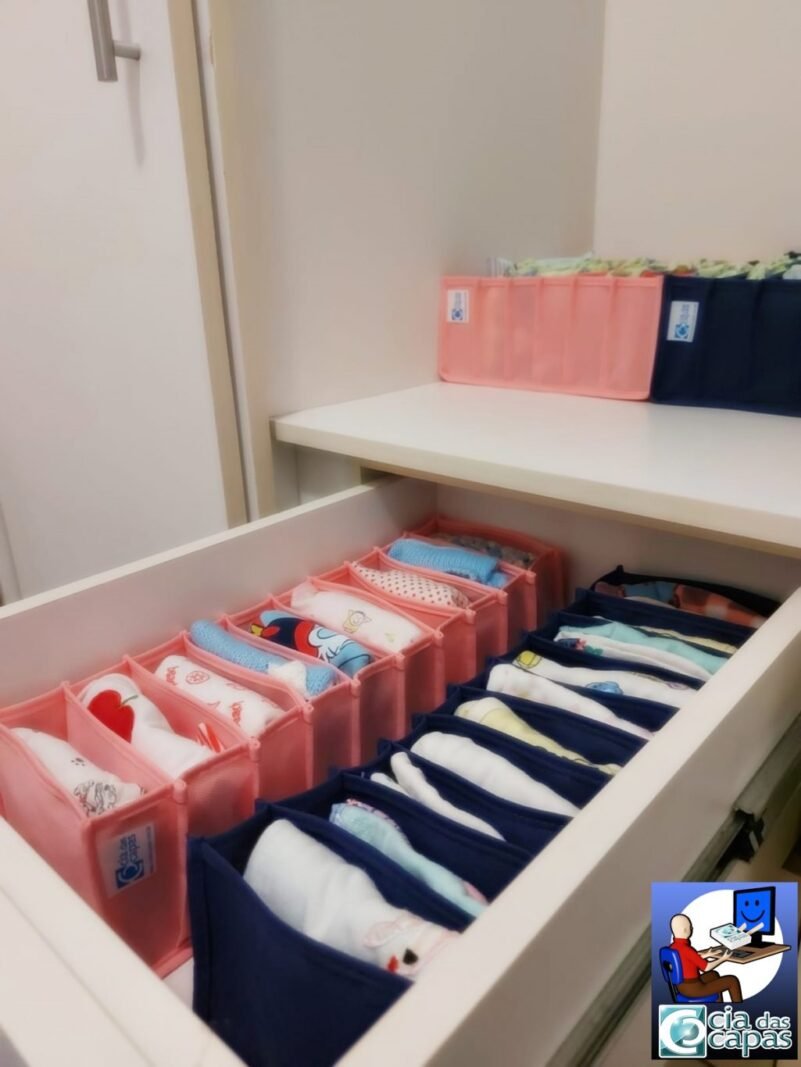 Colmeia Organizadora para Roupa de Bebê em TNT Rosa (5 pçs) - Imagem 11