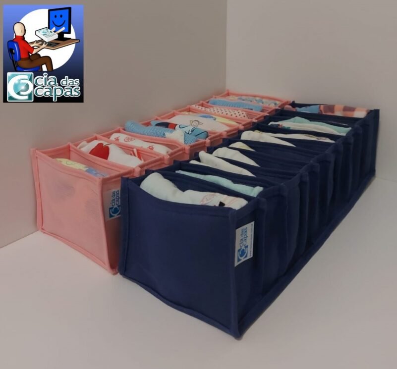 Colmeia Organizadora para Roupa de Bebê em TNT Rosa (5 pçs) - Imagem 2