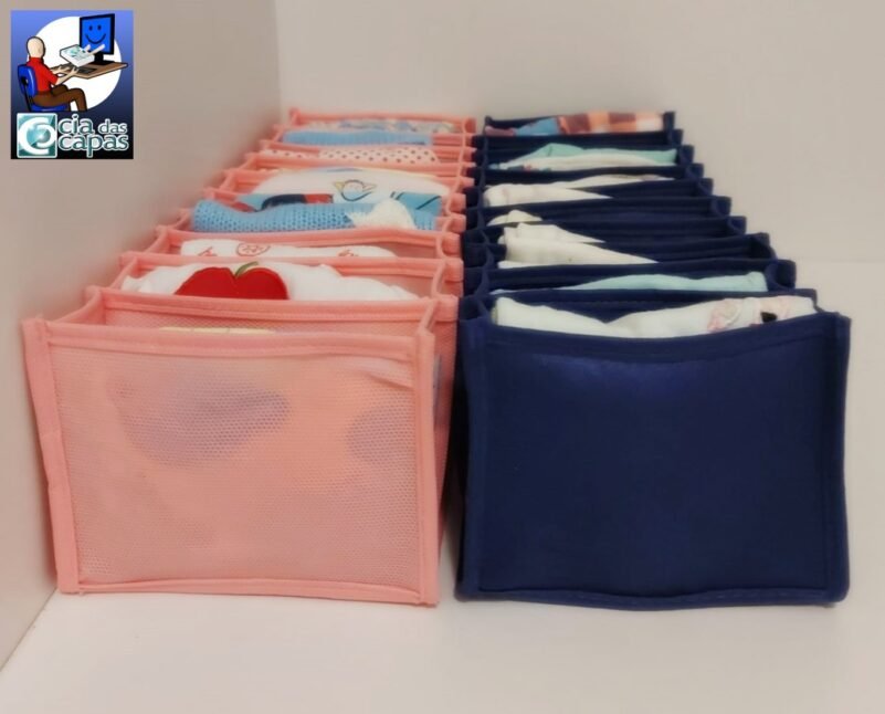 Colmeia Organizadora para Roupa de Bebê em TNT Rosa (5 pçs) - Imagem 3