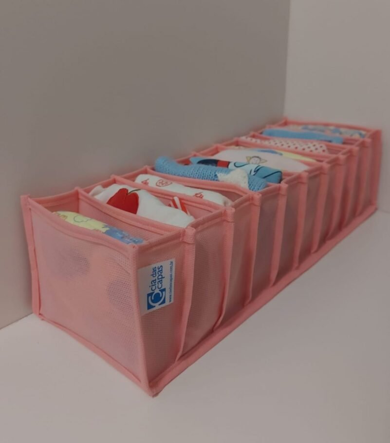 Colmeia Organizadora para Roupa de Bebê em TNT Rosa (5 pçs)