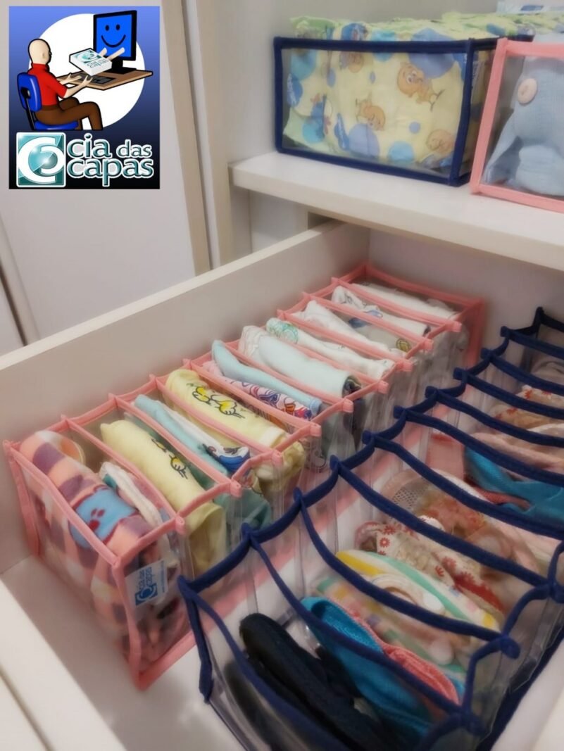 Colmeia Organizadora para Roupa de Bebê em PVC Azul (5 pçs) - Imagem 7