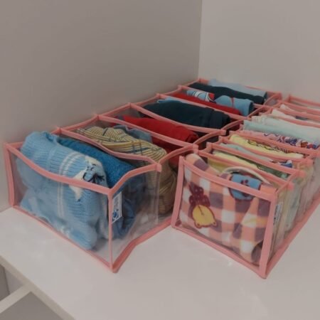 Colmeia Organizadora para Roupa de Bebê em PVC Rosa (5 pçs)