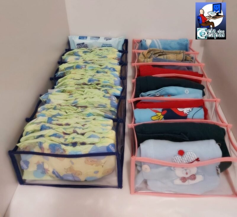 Colmeia Organizadora para Roupa de Bebê em PVC Azul (5 pçs) - Imagem 5