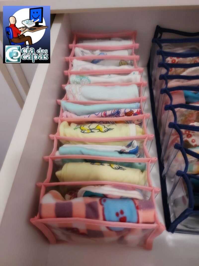 Colmeia Organizadora para Roupa de Bebê em PVC Azul (5 pçs) - Imagem 4