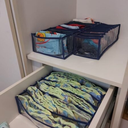 Colmeia Organizadora para Roupa de Bebê em PVC Azul (5 pçs)
