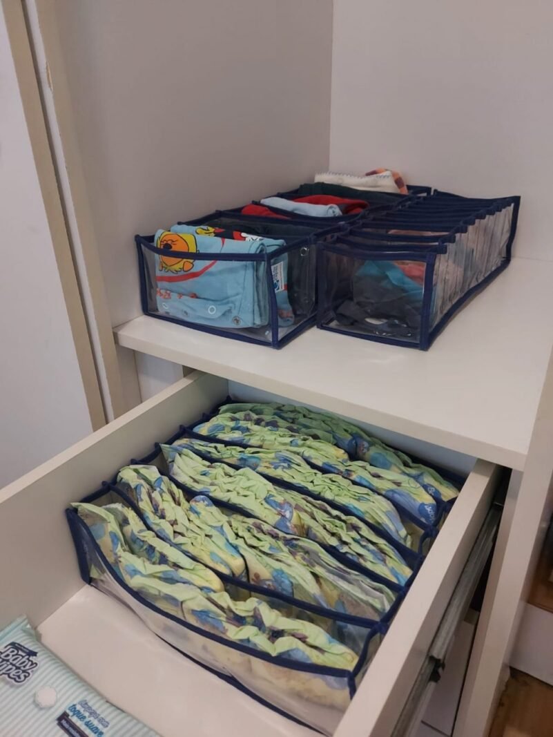 Colmeia Organizadora para Roupa de Bebê em PVC Azul (5 pçs)
