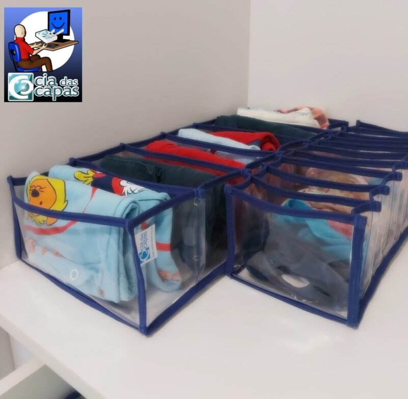 Colmeia Organizadora para Roupa de Bebê em PVC Azul (5 pçs) - Imagem 6